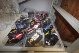 A collection of Onyx model F1 cars and other dieca