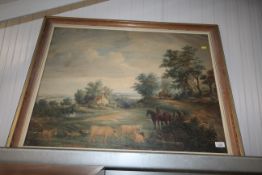 C Winter watercolour study Rural Landscape depicti