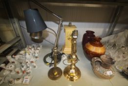 Six various table lamps