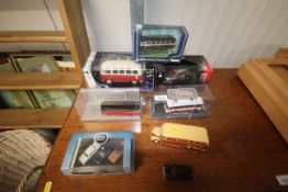 A collection of die cast model vehicles