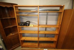 An open pine shelving unit