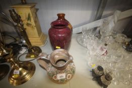 Two pottery vases and a pottery jug