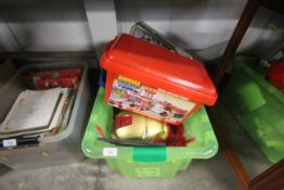 A box of Lego and other toys