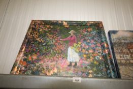 Diana North oil on board 'The Flower garden' in th