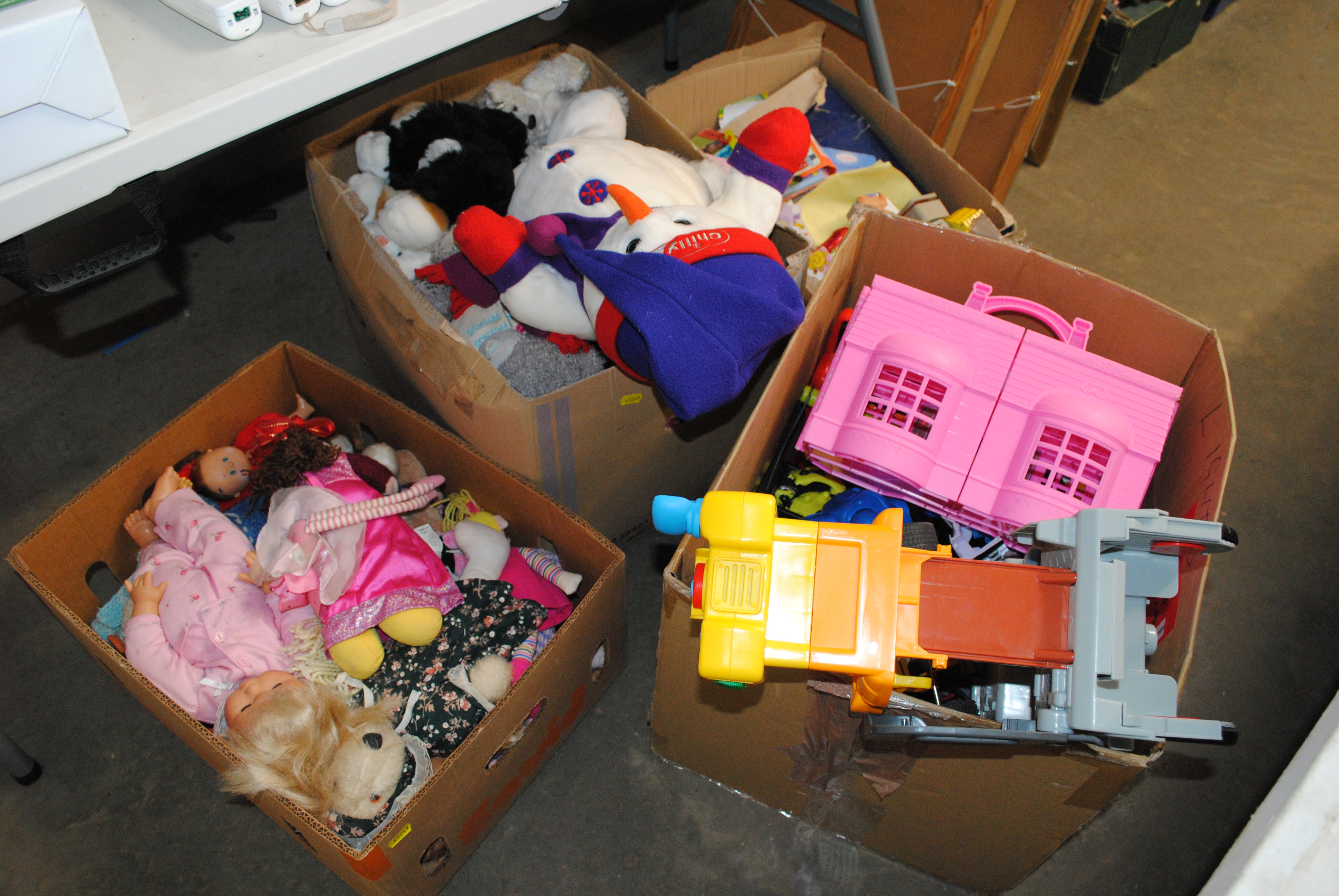Four boxes of children's toys