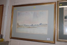 R W Hurlock, watercolour depicting a river scene