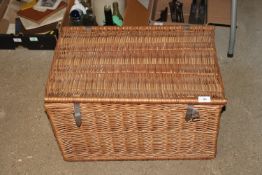 A wicker picnic hamper and contents, as new