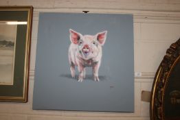 John Ryan, acrylic on canvas 'Happy Piglet'