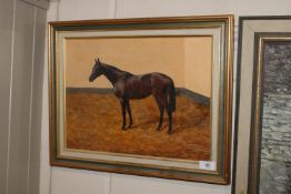 Oil on board entitled 'Temple Fortune' signed to b