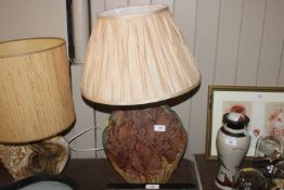 A Bernard Rooke table lamp and shade decorated wit