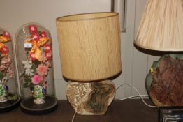 A Bernard Rooke pottery table lamp and shade