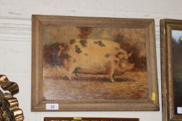 Unsigned oil on board, 'Gloucestershire Spot, Old