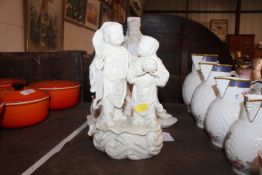 A Chinese blanc de chine group depicting two figur