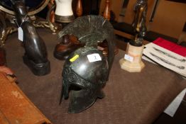 A bronze replica Roman Centurion helmet