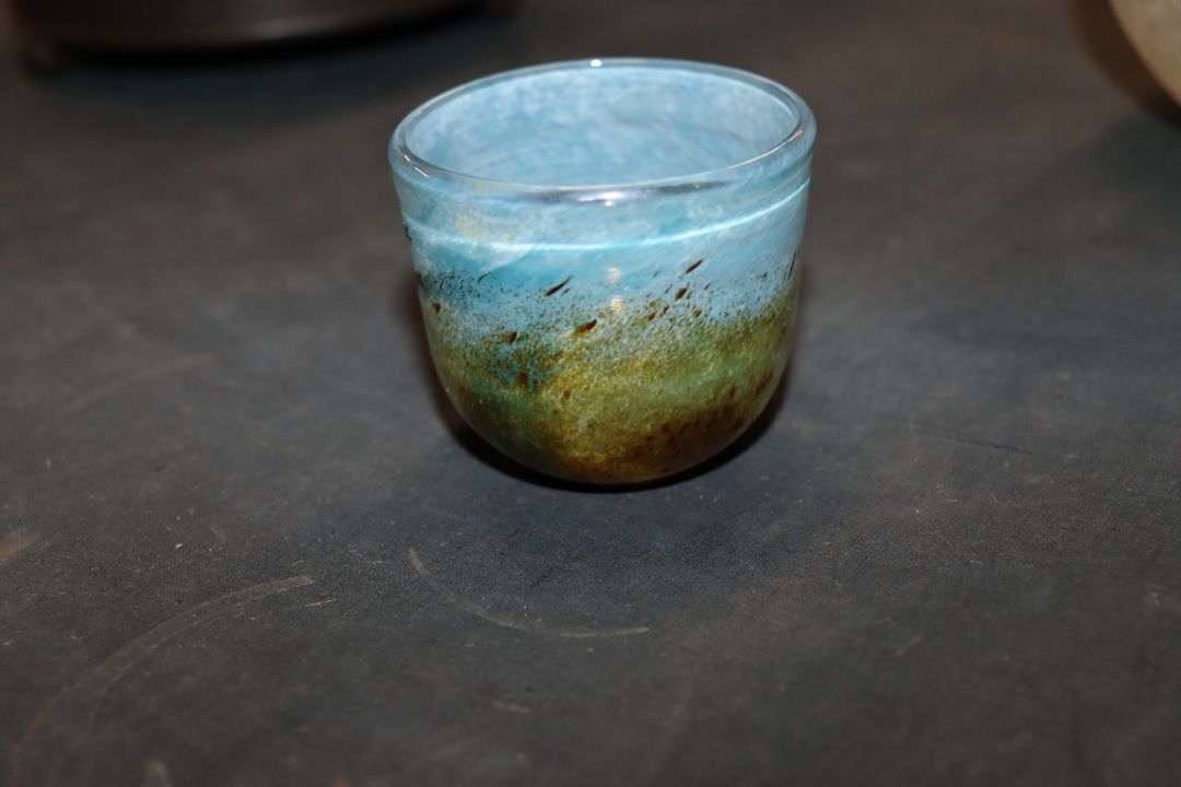An Art Glass Bauble; a white metal overlaid miniat - Image 4 of 7
