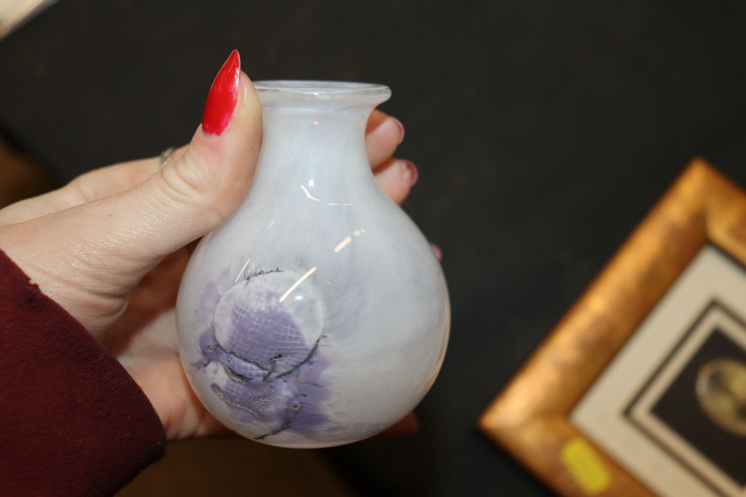 An Art Glass Bauble; a white metal overlaid miniat - Image 6 of 7