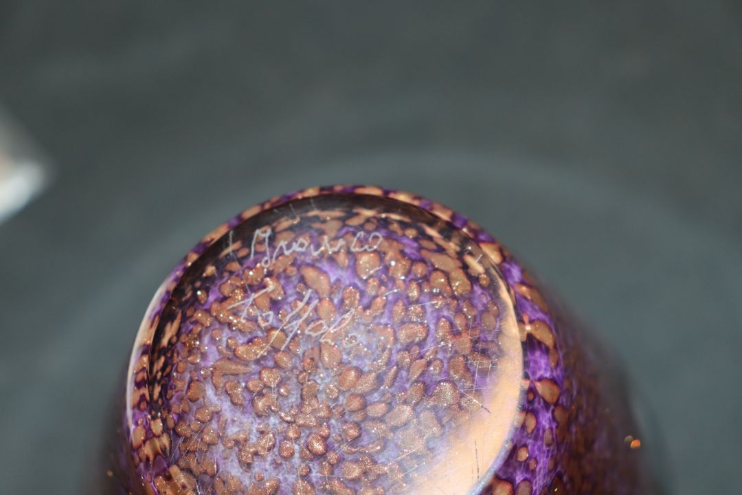 A Studio Glass vase of baluster form, signed to ba - Image 2 of 3