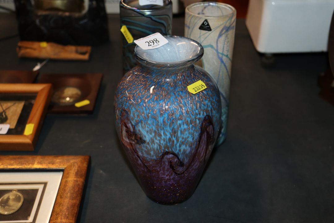 A Studio Glass vase of baluster form, signed to ba - Image 1 of 3