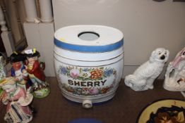 A large Victorian sherry barrel with floral decora