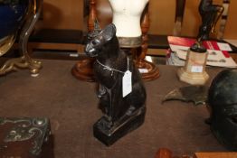 A bronze effect figure of a Egyptian cat
