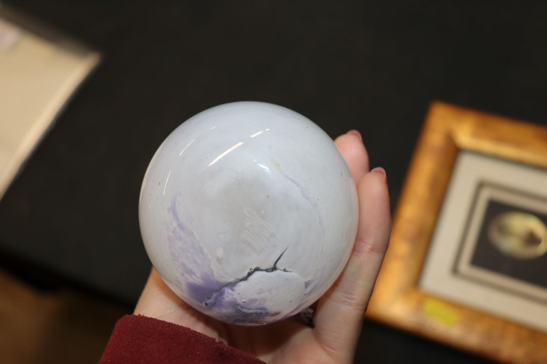 An Art Glass Bauble; a white metal overlaid miniat - Image 7 of 7