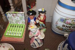 Two Staffordshire Toby character jugs, one inscrib