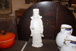 A Chinese blanc de chine standing figure possibly