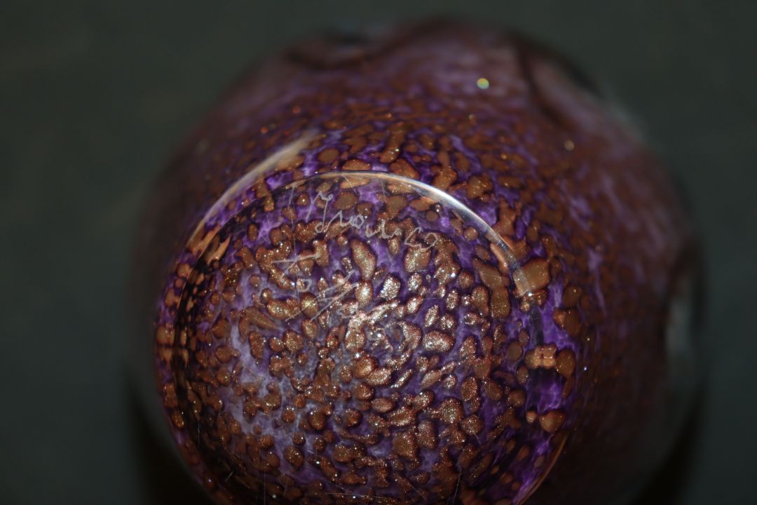 A Studio Glass vase of baluster form, signed to ba - Image 3 of 3