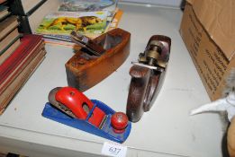 Three vintage smoothing planes