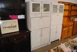 A retro white painted kitchen cabinet