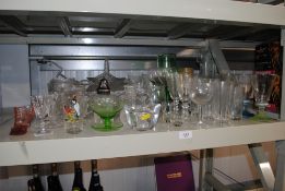 A collection of various table glassware
