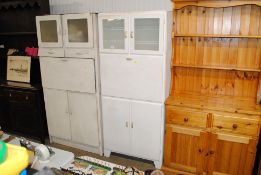 A retro white painted kitchen cabinet
