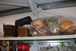 A large quantity of various basket ware etc.