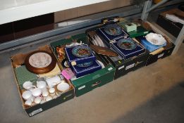 Three boxes of various bone china tea and dinnerwa