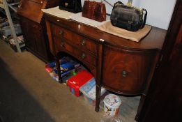 A mahogany bow fronted sideboard