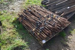 Qty 4' Steel fence posts as lotted with insulators