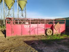 Dave Bunning Engineering Pig Movement Trailer with hydraulic bed on 340/65R18 tyres (Estimated age