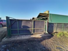 2 x Sheeted steel gates 3m and posts 1.