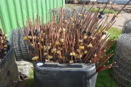 Qty 4' Steel fence posts as lotted with insulators