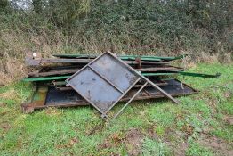 Raceway sections and swing gate