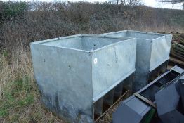 2 x Galvanised 4 section feeders 31cm head space