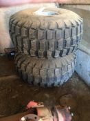 Pair of 22.1-16.1l Block tread tyres. No VAT on this lot.