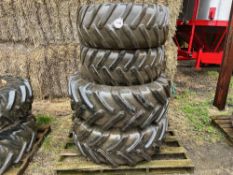 Pair 38x 14 x 20 wheels and tyres together with pair of 17.