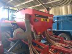KRM Nev2512 Sola 4m seed drill c/w control box and 2002 Rabe 4m Power Harrow Corvex P4000 s/n
