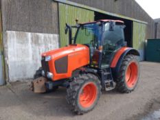 2015 Kubota M110GX 4 wd tractor, reg FJ64 EHO, 1571 hours, 340/85 R 38 rear wheels and tyres,