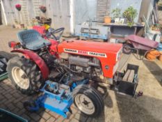 1980 Yanmar 2 Cylinder Diesel Compact Tractor, complete with 4' Underslung Topper (Mower),