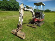 2007 Takeuchi TB016 Mini Digger, 3,879 hours, Expanding Tracks,