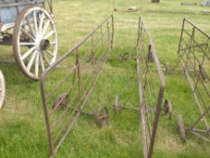 Pair of Wheeled Metal Hurdles with Wheels as found