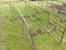 Pair of Wheeled Metal Hurdles with Wheels as found