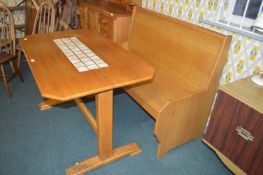 Light Oak Settle and a Tile Topped Dining Table